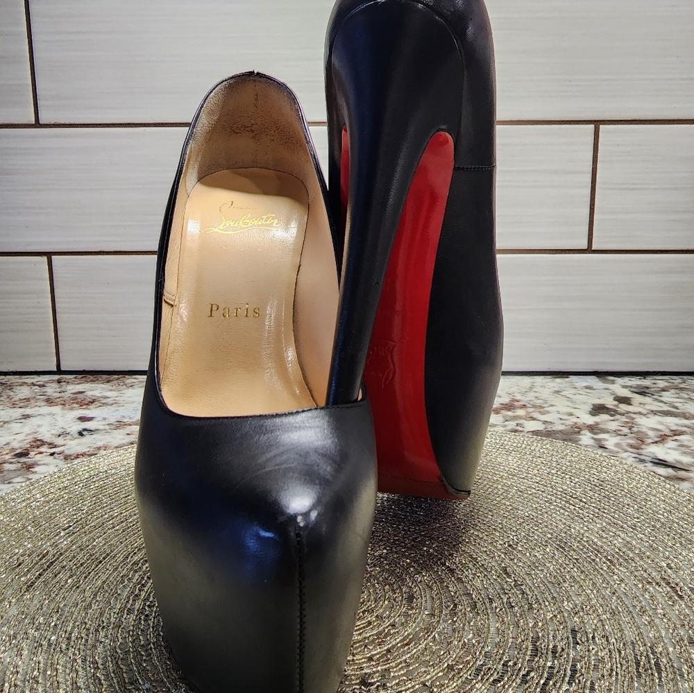37 Christian Louboutin daffodil 160mm black leather pump - Picture 3 of 13